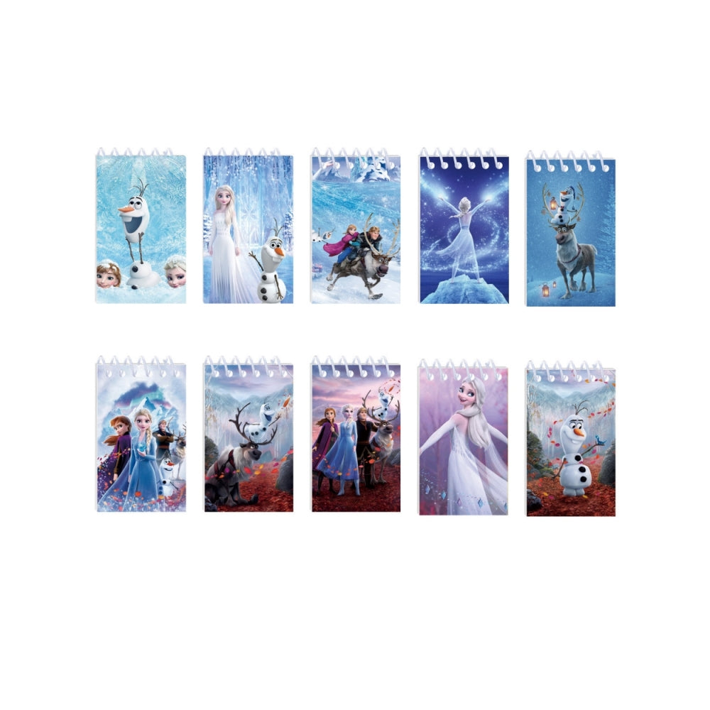 10 Pack Pocket Notebook Small Spiral 10 * 6CM Mini Notepad Princess Kids Colorful Memo Bulk Wired Lined for School Office Supplies Birthday Party Bag Fillers (Frozen)