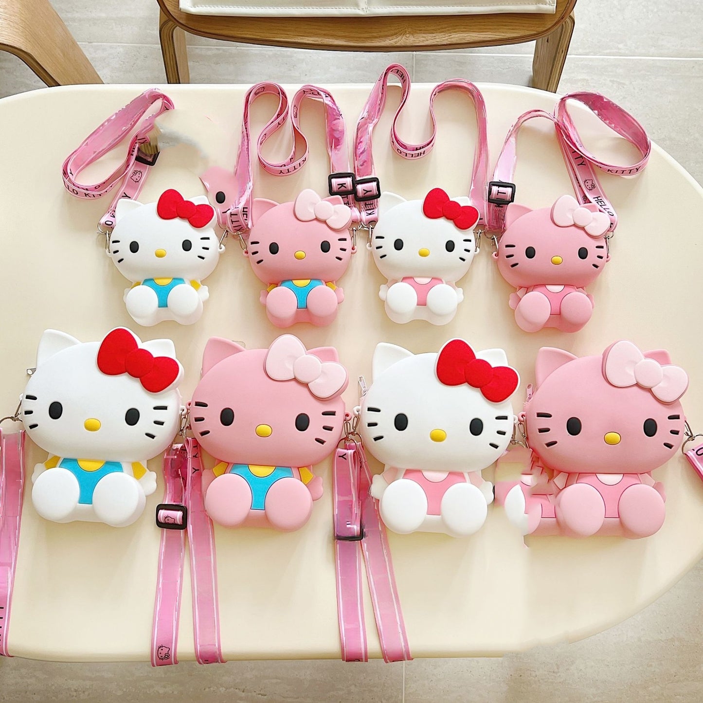 Kids Purse Girls Silicone Mini Children's Coin Purse Cute Cartoon Shoulder Bag Crossbody Bag Accessories Bags Adjustable Strap for Kids Gift Travel Holiday (Kitty)