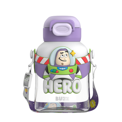 Water Bottle Reusable Kids 520ml PP with Two Lids Leak Proof with straw Lid BPA Free Drinking