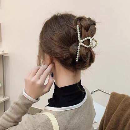 5PCS Large Brushed Metal Claw Clips Hollow Non-slip Hair Catch Barrette Jaw Clamp Hairpins for Fixing Hair Women Girls Thin Thick Hair
