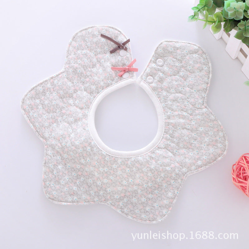 3 Pack BABY Toddler Boys Girls 360° Rotation waterproof BIBS bib Flower COTTON FEEDING Dribble Bandana Apron Weaning