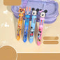Multicolor teddy bear Pens 0.5mm 10-in-1 Retractable Ballpoint Pens 10 Colors Transparent Barrel Ballpoint Pen for Office Supplies and kids school（Mickey）