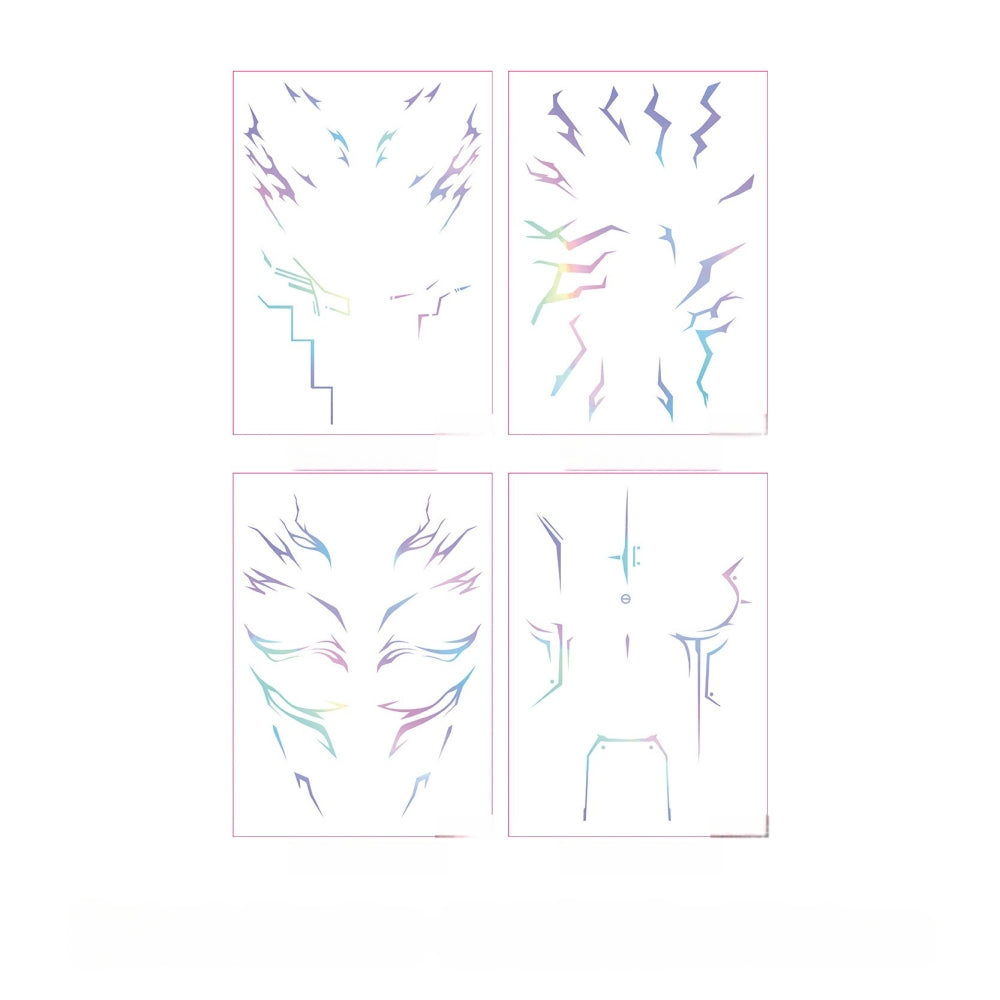 Temporary Tattoos for Kids, Kpop Cosplay Accessories, Kids Laser Tattoos for Girls Boys Face Body Christmas Costumes Cosplay Accessories Fake Hunters Tattoos (Face 4pcs) Brand: ISABELLA MOON