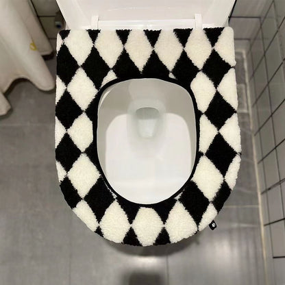 Bathroom Toilet Seat Closestool Washable Soft Warmer Mat Cover Pad Cushion Cover