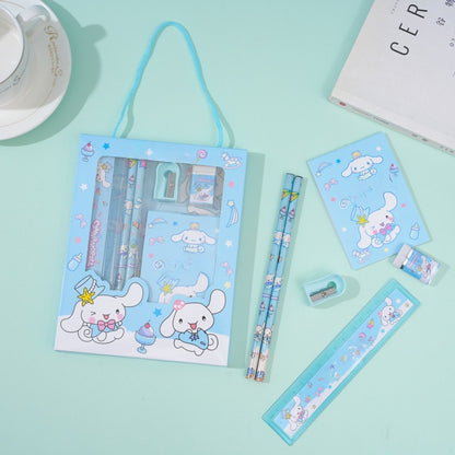 Capybara dog Stationery Set, School Stationery Set Include 2 Pencils, Ruler, Eraser and Pencil Sharpener, and notebook Birthday Gifts for Girls and Boys back to school（Cinnamoroll）