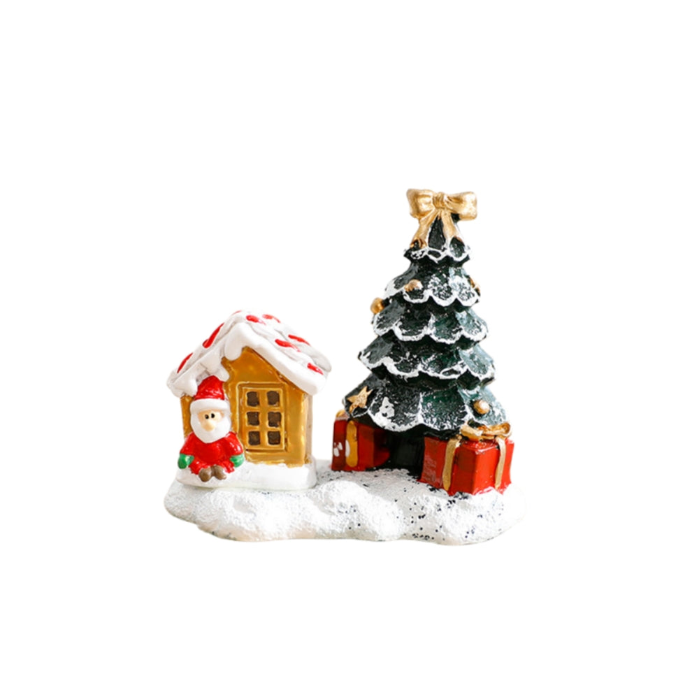 Christmas Miniature Ornament Kits Mini Xmas Style Figurines Reindeer Christmas Tree Cute Cartoon Xmas Decor for Home Garden Party Decor Desktop Decoration