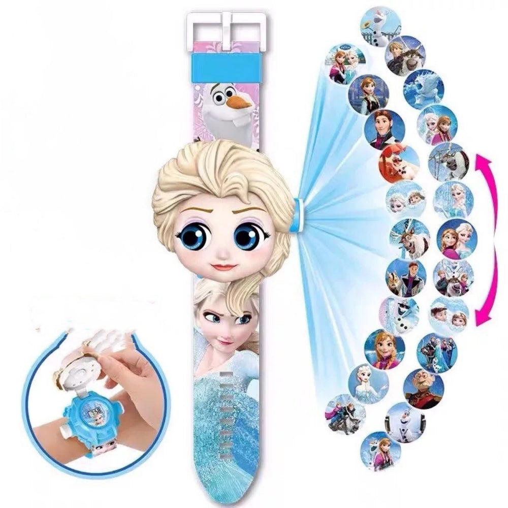 Superhero Robert Watch with 24 Super Projection Cartoon Hero Figurines Princess, Electronic Watch for Boys Girls Projector 3D (LOL)