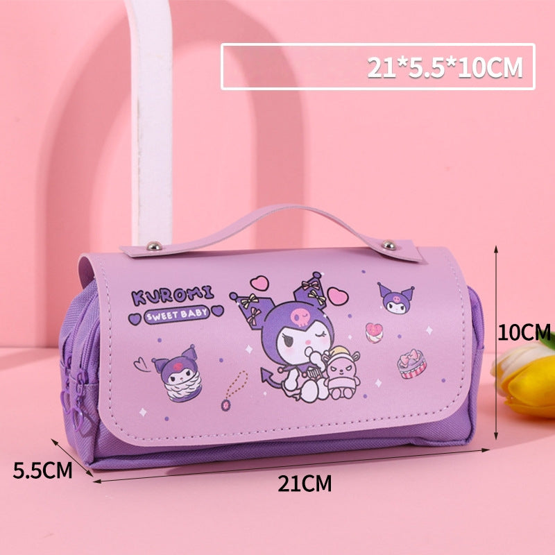 3D Girls Boys Kids Princess Castle Large Pencil Case,High Capacity Water Proof,School Supplies Gifts Stationery (Kuromi)