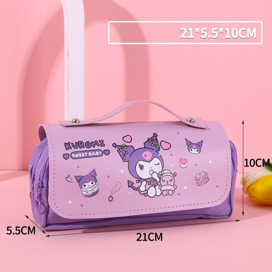 3D Girls Boys Kids Princess Castle Large Pencil Case,High Capacity Water Proof,School Supplies Gifts Stationery (Kuromi)