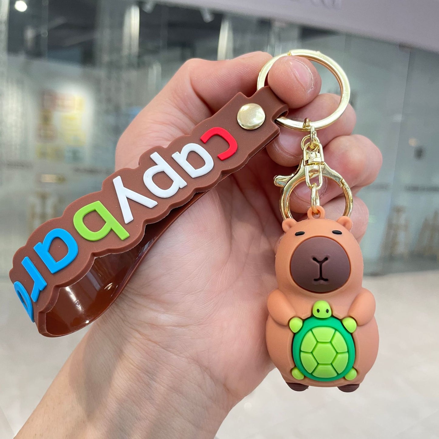 Keyring Keychain School bag Ornament Key Ring Decoration Cute Gifts for Women Girls Boys Pendant Key Chain Jewelry Gift For Kids (Capybara)