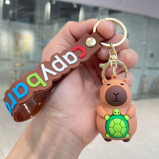 Keyring Keychain School bag Ornament Key Ring Decoration Cute Gifts for Women Girls Boys Pendant Key Chain Jewelry Gift For Kids (Capybara)