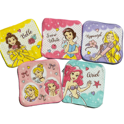 5 Pcs Soft Kids Washcloth Towels with Princess Mermaid Spider, Multicolor Children's boys girls Facial Hand Towel, Cotton Baby Face Washer Hand Towels 15 x 15 CM