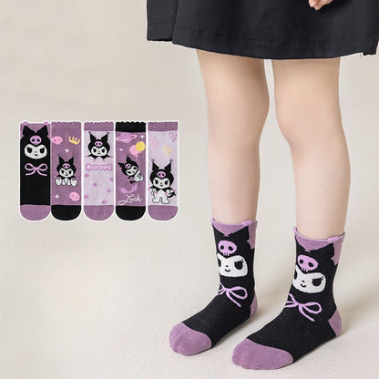 5 Pairs Toddlers Kids Costume cotton Infant Ankle Socks 1-5 Years (UK, Age, 1 Year, 5 Years, Regular, Kuromi)