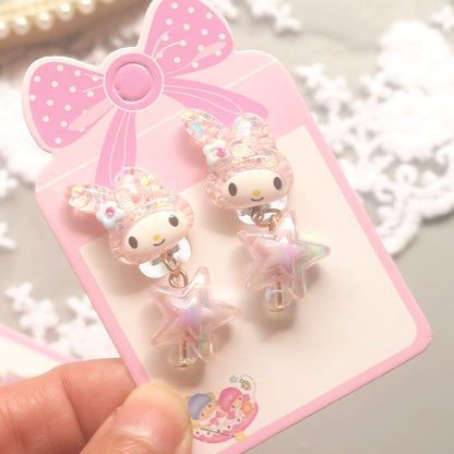 3 Pairs kids Clip On Earrings for Girls Cute Earrings No Pierced Princess Play Girls Dress Up Jewelry Set for Kids