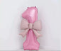 40'' Pink Number with Bow Balloon, Self Inflating Foil Light Pink Number Balloons Set 0-9, Pastel Pink Helium Balloon for Girls Birthday Party Decorations Anniversary Supplies (Pink, Number )