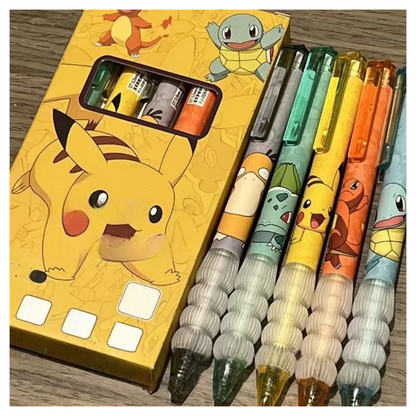 5PCS stch toy cute Gel Pen Liquid Ink Rollerball Retractable Quick Drying Extra Fine Ballpoint Premium 0.5mm Marker for Office School Stationery Supply Black