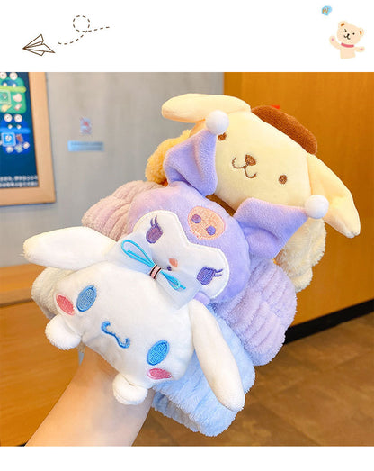 Ears Headband and for Washing Face, Makeup for Women Girls, Skincare Makeup Removal Wash Spa Yoga Sports Shower Terry Towel Cloth Hair Band（Kuromi ）