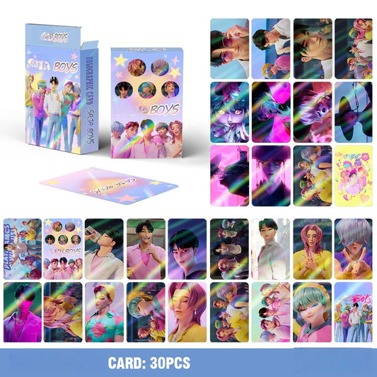 Kpop Hunters Photocards,Lomo card setwith free stickers,Waterproof Anime Character Collection Vinyl card postcards, gifts for Korean pop, anime lovers, girls (Kpop 30pcs)