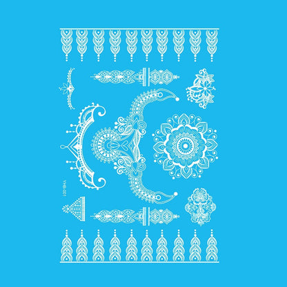 9 Sheets Women Men Gold Fashion Metallic Temporary Tattoos Waterproof Stickers Festival Fake Jewelry Tattoos Body Art