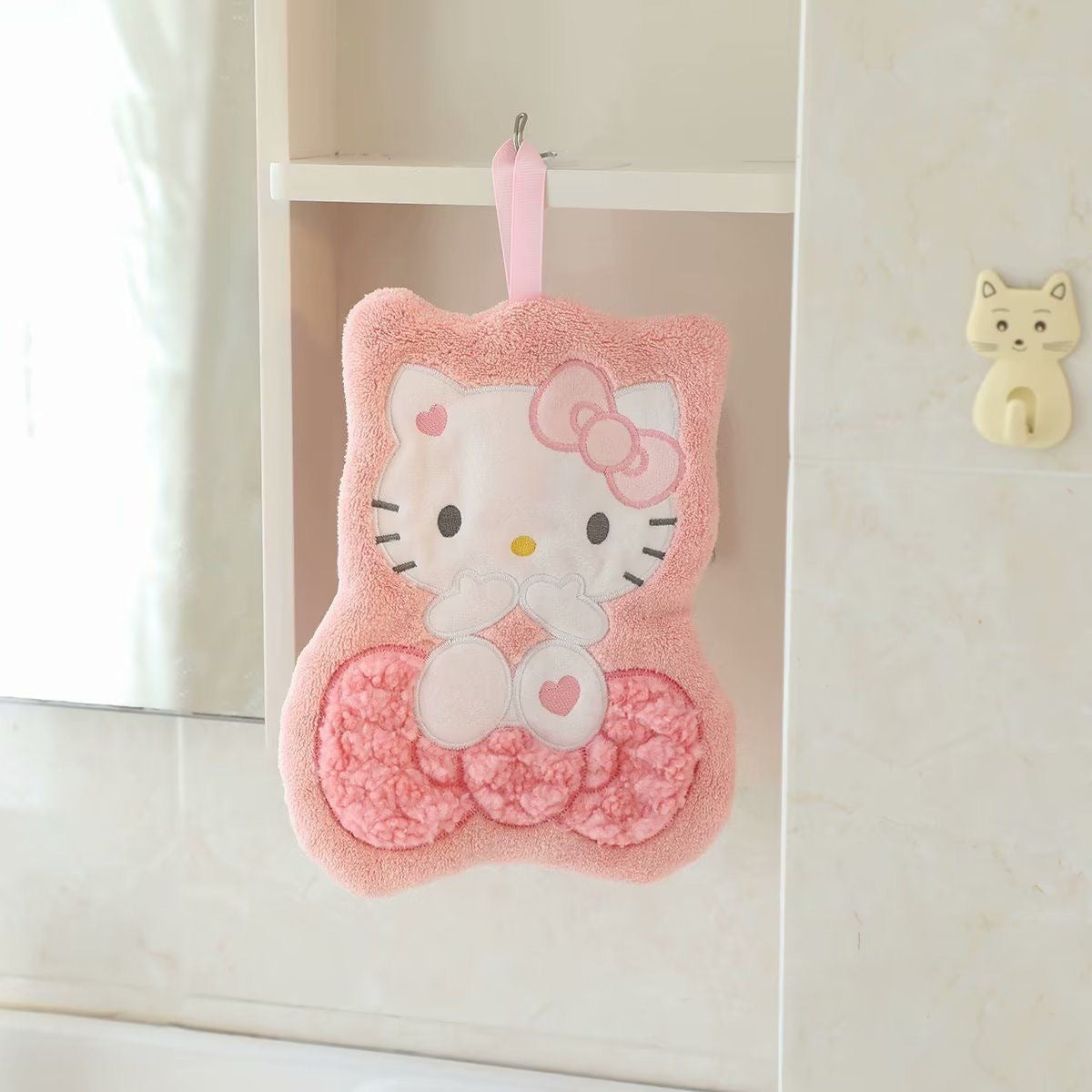 2 Pieces Set Hand Dry Towel cute Hanging Loop Fast Drying Superfine Hand Towel Hanging Hand Towels Soft Dry Hand Towel Fiber Cloth for Kitchen Bathroom (Cinnamoroll 2pcs)