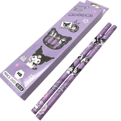 Pack of 12 Princess Spider HB Pencils with erasers Kids Children Party Bag Fillers School Office(Kuromi)