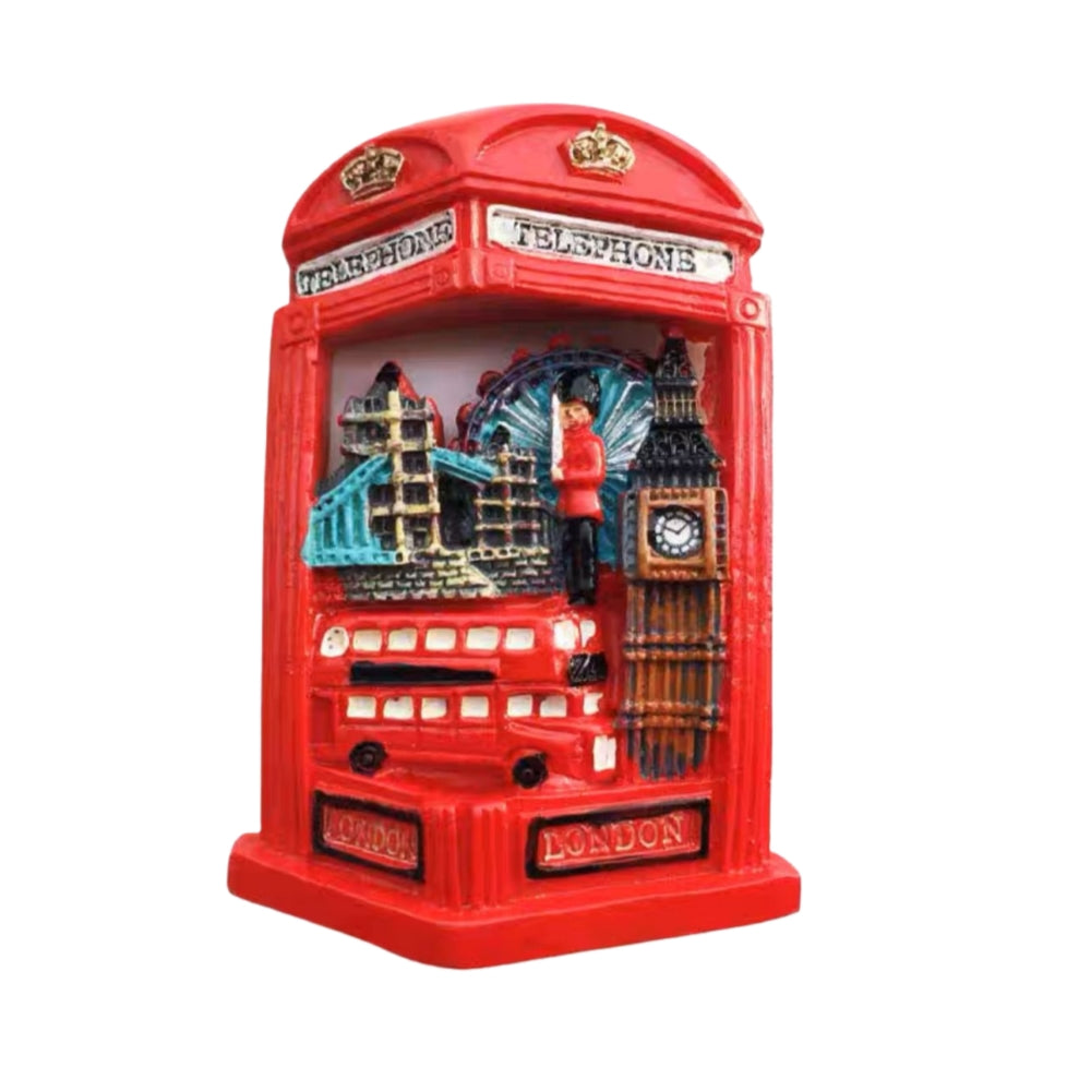 London 3D Metal Fridge Magnet London Eye Tower Bridge Big Ben Westminster Abbey Royal Guard Telephone Box Double Decker Bus England UK British Souvenir Gift (Bus)
