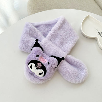 Kids Winter Beanie Scarf for 2-10 Years Old Boys Girls.Outdoor Warm Fleece Lined Thermal Knit Fluffy Pom (Cinnamoroll)