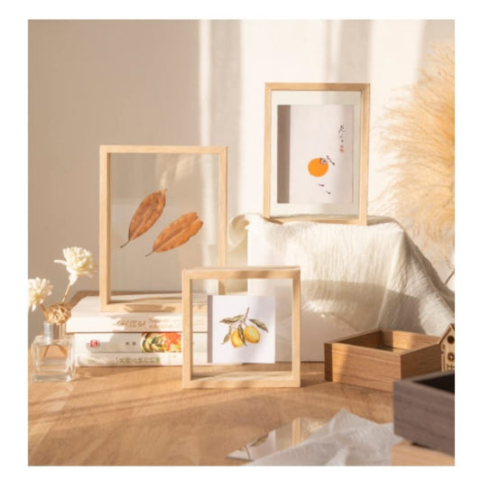 Photo Frame Beech Wood Picture Frames for Desk Double Sided Decor Family Friends Gifts 4x6 8x6 7x5 Portrait & Landscape (Nature Wood 8x6（15.2 * 20.3CM）)