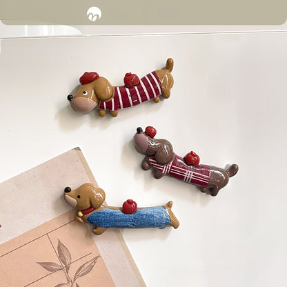 Resins Dachshund Cats dogs Magnets For Fridge Or Whiteboard Fun And Functionality Cartoon Animal Refrigerator Sticker Decors (Dog 3pcs)