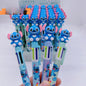 Multicolor teddy bear Pens 0.5mm 10-in-1 Retractable Ballpoint Pens 10 Colors Transparent Barrel Ballpoint Pen for Office Supplies and kids school(Stitch)