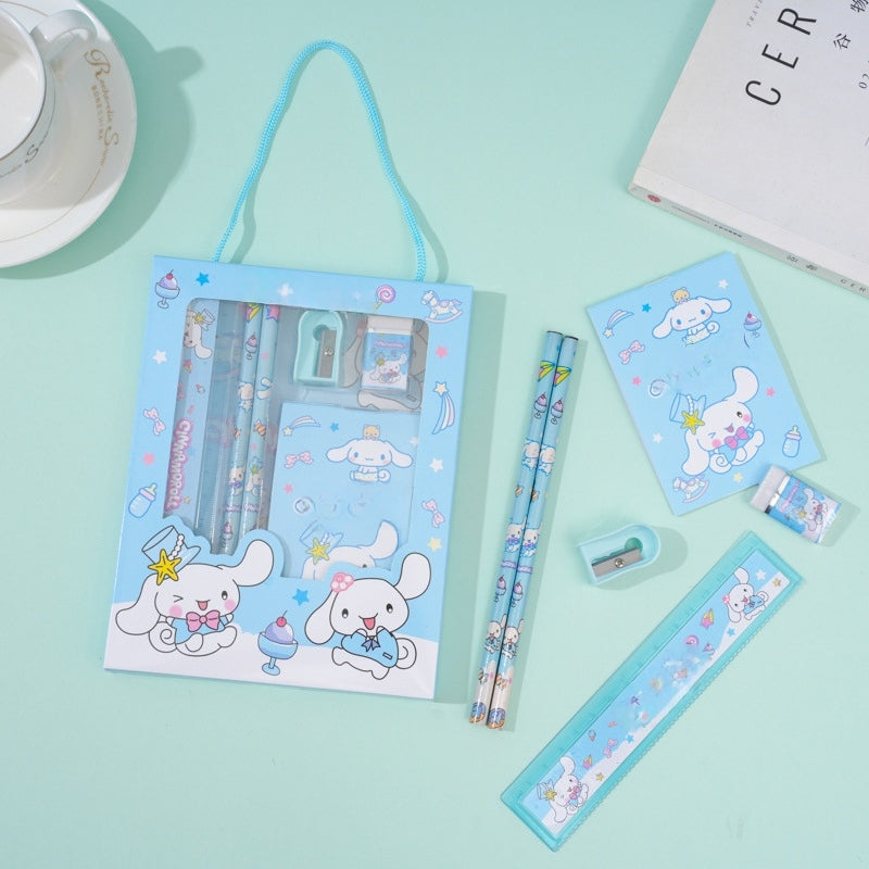 Capybara dog Stationery Set, School Stationery Set Include 2 Pencils, Ruler, Eraser and Pencil Sharpener, and notebook Birthday Gifts for Girls and Boys back to school