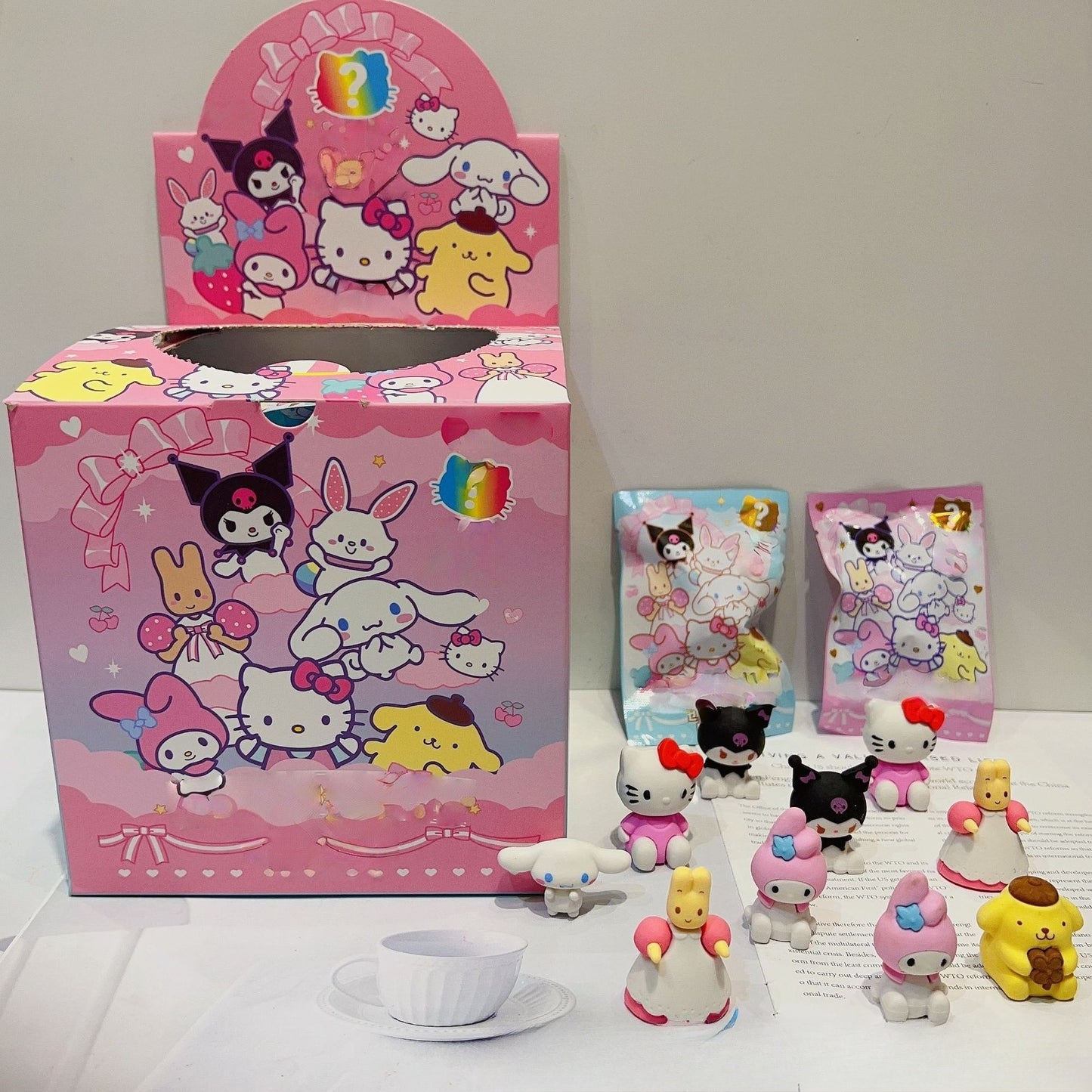 3 PCS Spider Rubbers Pencil Eraser for Kids School Stationary Party Favour Bag Fillers Gift Set Mystery bag surprise bag blind bag (Kuromi 3pcs)