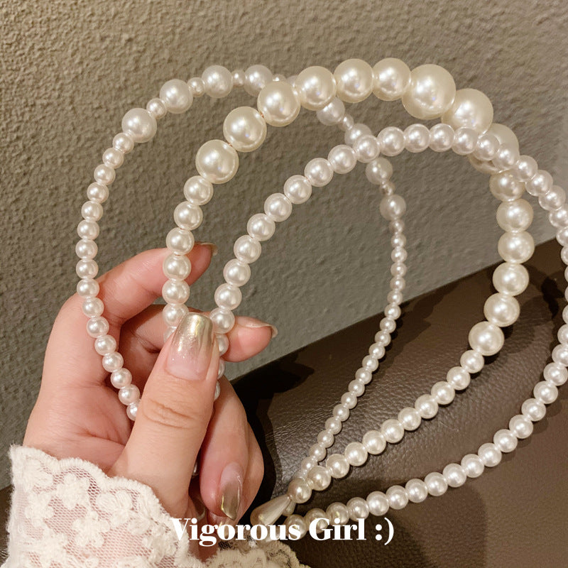 3PCS Headbands Womens Girls Alice Faux Pearls Headband Hairbands Bridal Hair Hoop Wedding Hair Accessories Bloggers Party Hair