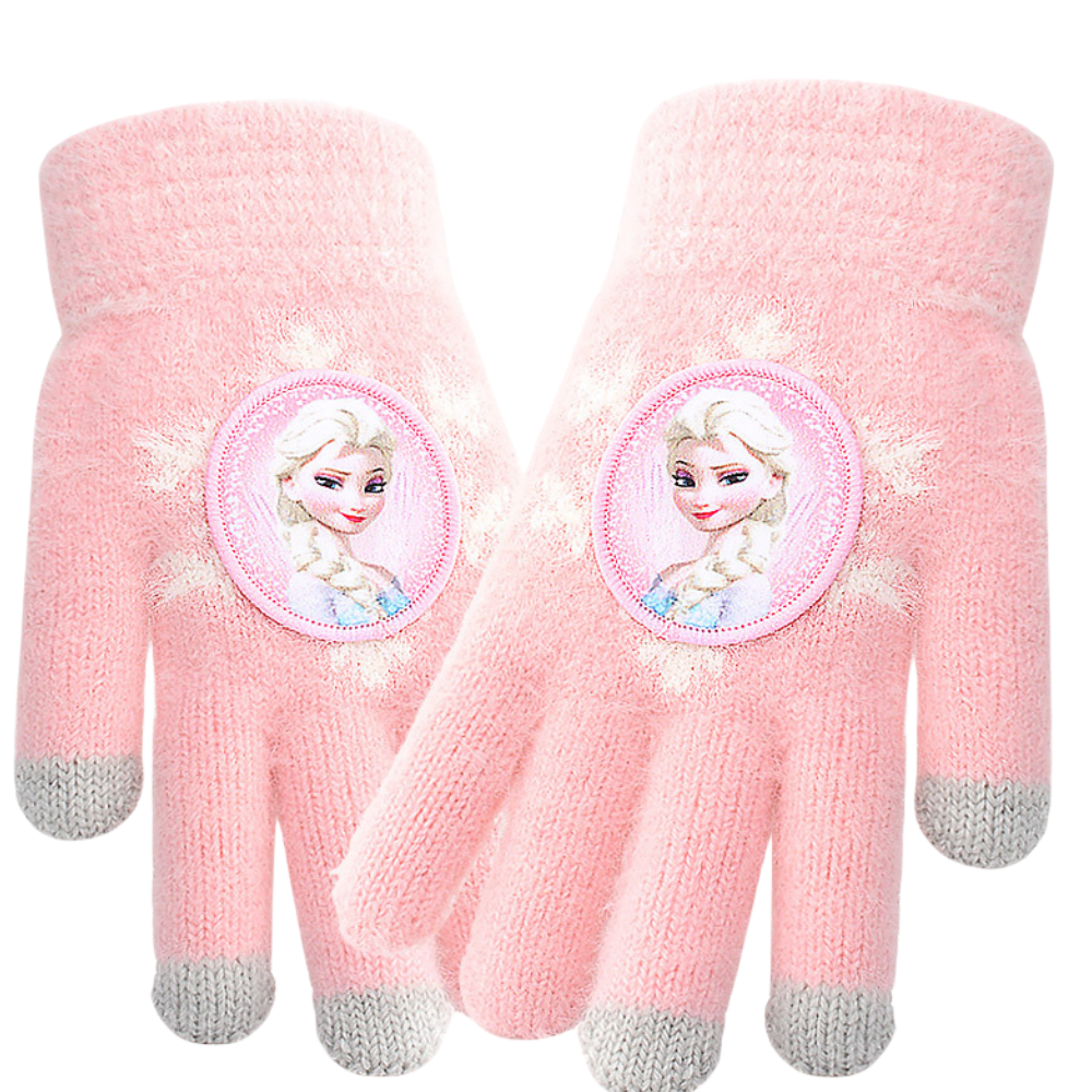 Full Finger Gloves Elsa Winter Knit Warm Mittens Soft Lined Fleece Thermal Outdoor Stretchy Gloves for Kids boys girls