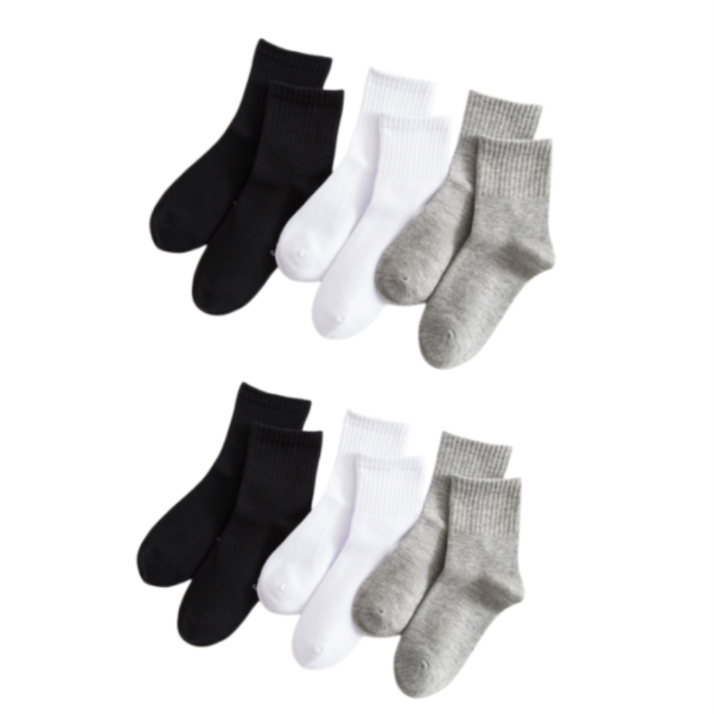 6 Pairs School Uniform Boys Girls Childrens Kids rich cotton plain sports ankle Socks Infant (Mix 6-8 Years)