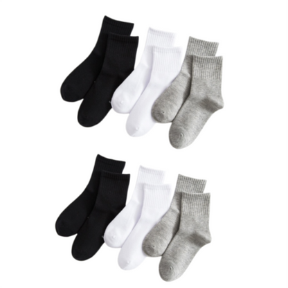 6 Pairs School Uniform Boys Girls Childrens Kids rich cotton plain sports ankle Socks Infant (Mix 6-8 Years)