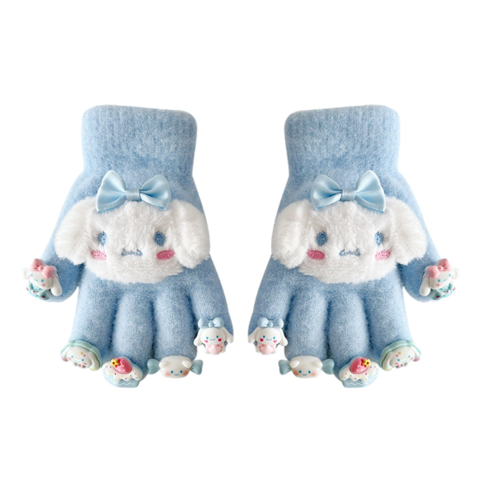 Full Finger Gloves Elsa Winter Knit Warm Mittens Soft Lined Fleece Thermal Outdoor Stretchy Gloves for Kids boys girls