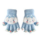 Full Finger Gloves Elsa Winter Knit Warm Mittens Soft Lined Fleece Thermal Outdoor Stretchy Gloves for Kids boys girls
