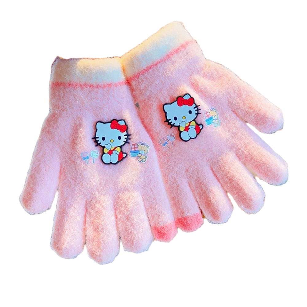 Full Finger Gloves Elsa Winter Knit Warm Mittens Soft Lined Fleece Thermal Outdoor Stretchy Gloves for Kids boys girls