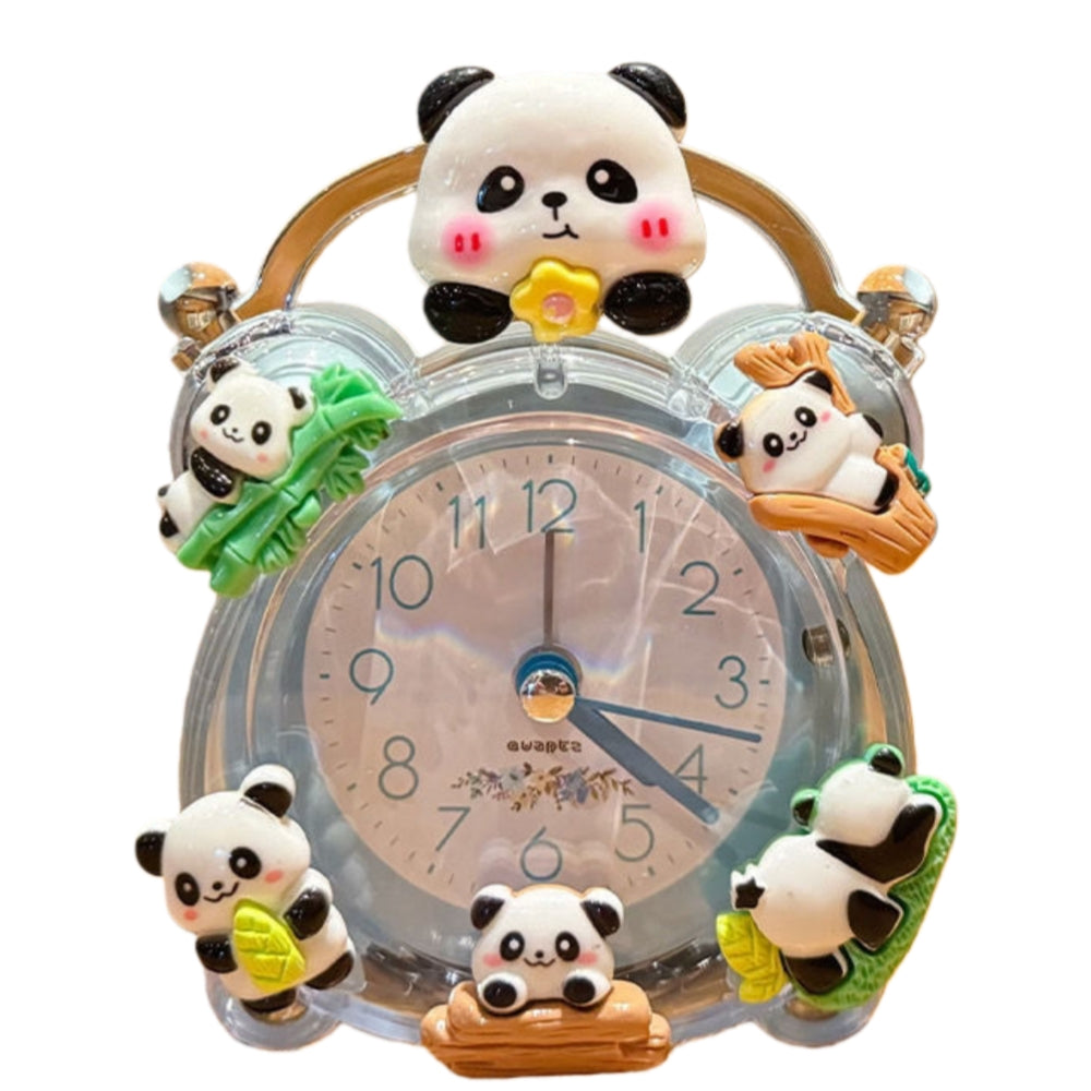 Capybara Panda Alarm Clocks Non-Ticking Kids Silent Bedside Alarm Clock, Loud Double Bell Clock With Backlight,Suitable For School Gift (Rabbit)