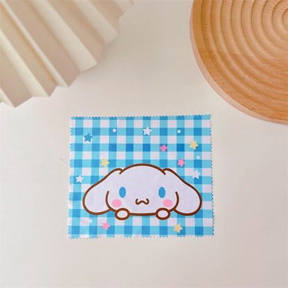 Lovely cat Cartoon Hard Shell Eyeglasses Cases Girl Protective Case Storage Box With Glasses Cloth for Teen PU leather eyegalss case (My Melody)