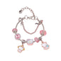 Magical kitty Sparkly Crystal Silver Plated Adjustable Charm Bracelet Birthday Gifts for Girls kids Birthday Jewellery Bracelets
