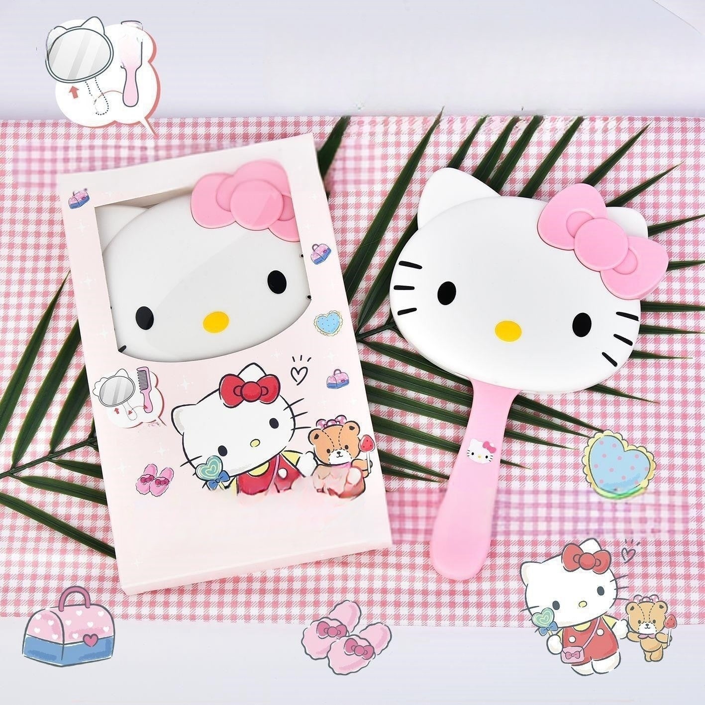 2 Pcs Girls Hair Brush Set, Fine Tooth Detangle Comb and Brush, Cute Travel Hairbrush for Girls Women Wet Dry Hair Curl Straight Styling