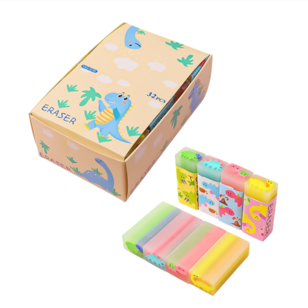 Unicorn Dinosaur Rubbers Pencil Eraser Erasers Rubber for Kids School Stationary Party Favour Bag Fillers Gift Set