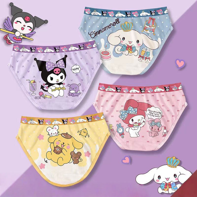 4 Pack Girls Kids Underwear Toddler Briefs Shorts Pants Cotton underpants Box Gift Set(3-4 Years)