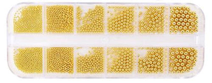 3D Nail Art Decorations Tool Nails Art Mini Micro Steel Nail Beads for Craft Nail Decoration, Silver Gold in box 6 Sizes (Silver)