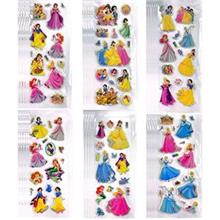 24 Sheets Kids Toddlers 3D Princess Spider Aven Puffy Stickers Party Bag Fillers Boys Girls Teachers as Reward Craft Scrapbooking Animals Trucks Airplane(Princess)