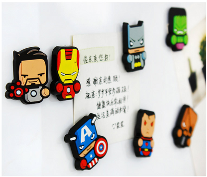 6PCS Toy Princes FRIDGE MAGNET Kids Memo Party Bag Fillers Board 3D Action Figures Gift Refrigerator sticker(Avengers)
