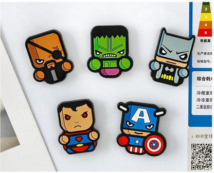 6PCS Toy Princes FRIDGE MAGNET Kids Memo Party Bag Fillers Board 3D Action Figures Gift Refrigerator sticker(Avengers)