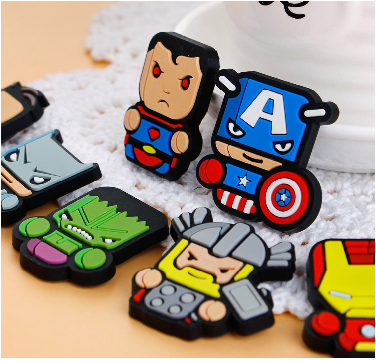 6PCS Toy Princes FRIDGE MAGNET Kids Memo Party Bag Fillers Board 3D Action Figures Gift Refrigerator sticker(Avengers)